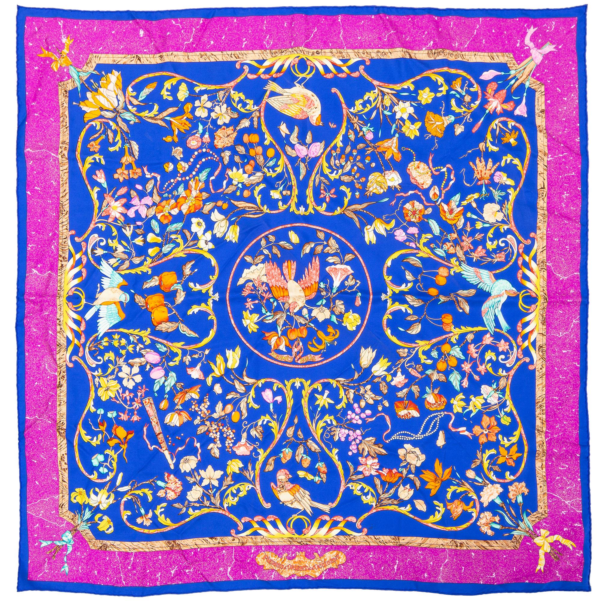 Hermès, a 'Pierres d'Orient et d'Occident' silk scarf.