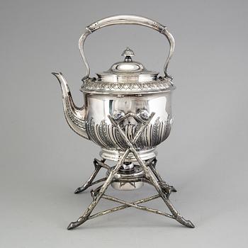A 20th century tea pot on stand by Walker & Hall, Sheffield, England.