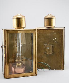 Three 20th century ship lanterns.