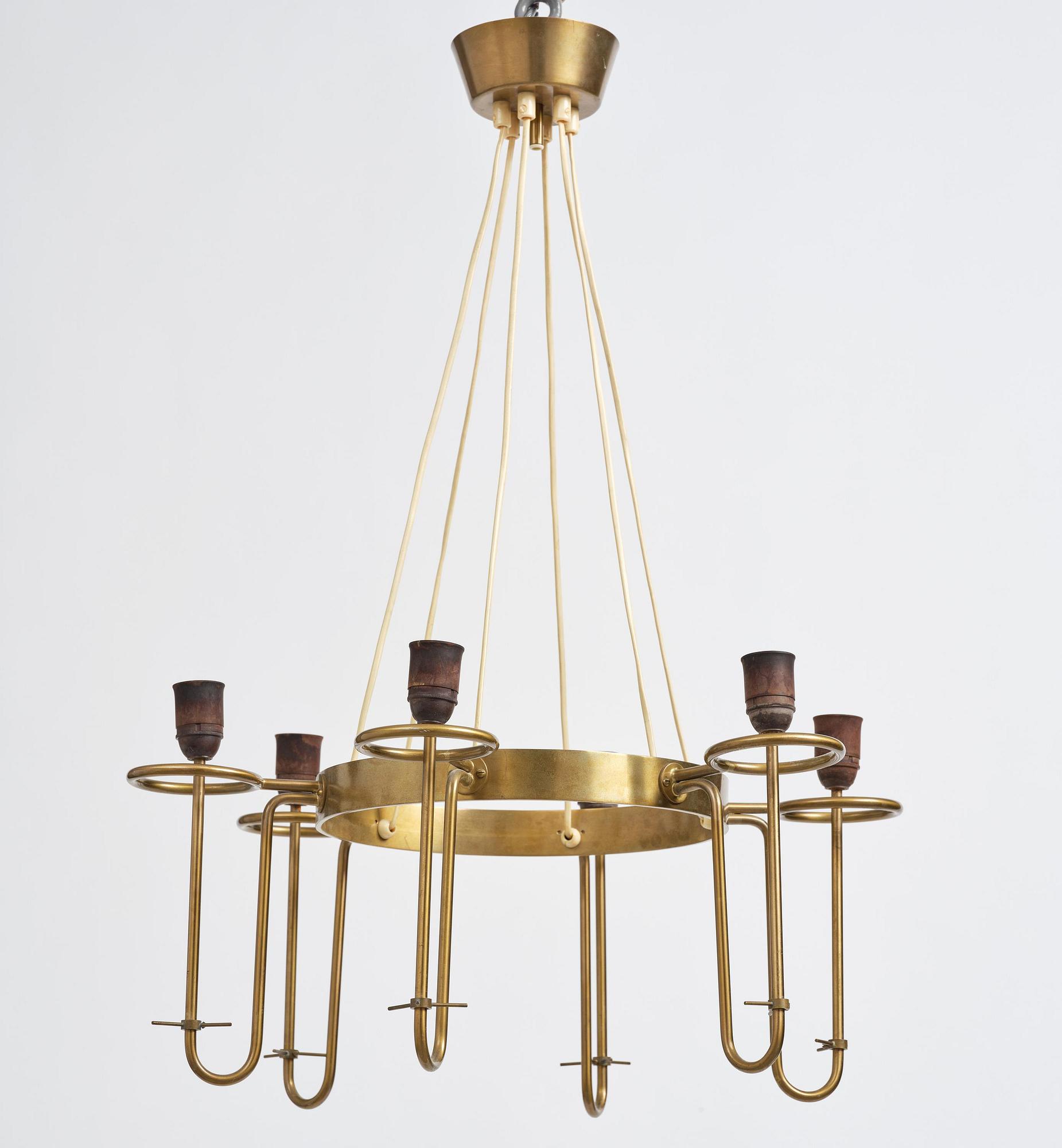 Hans-Agne Jakobsson, a rare ceiling lamp, Hans-Agne Jakobsson AB, Markaryd, 1950s.