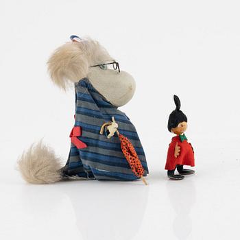 Moomin figures, 2 pcs, Atelier Fauni, Finland, 1950s/60s.