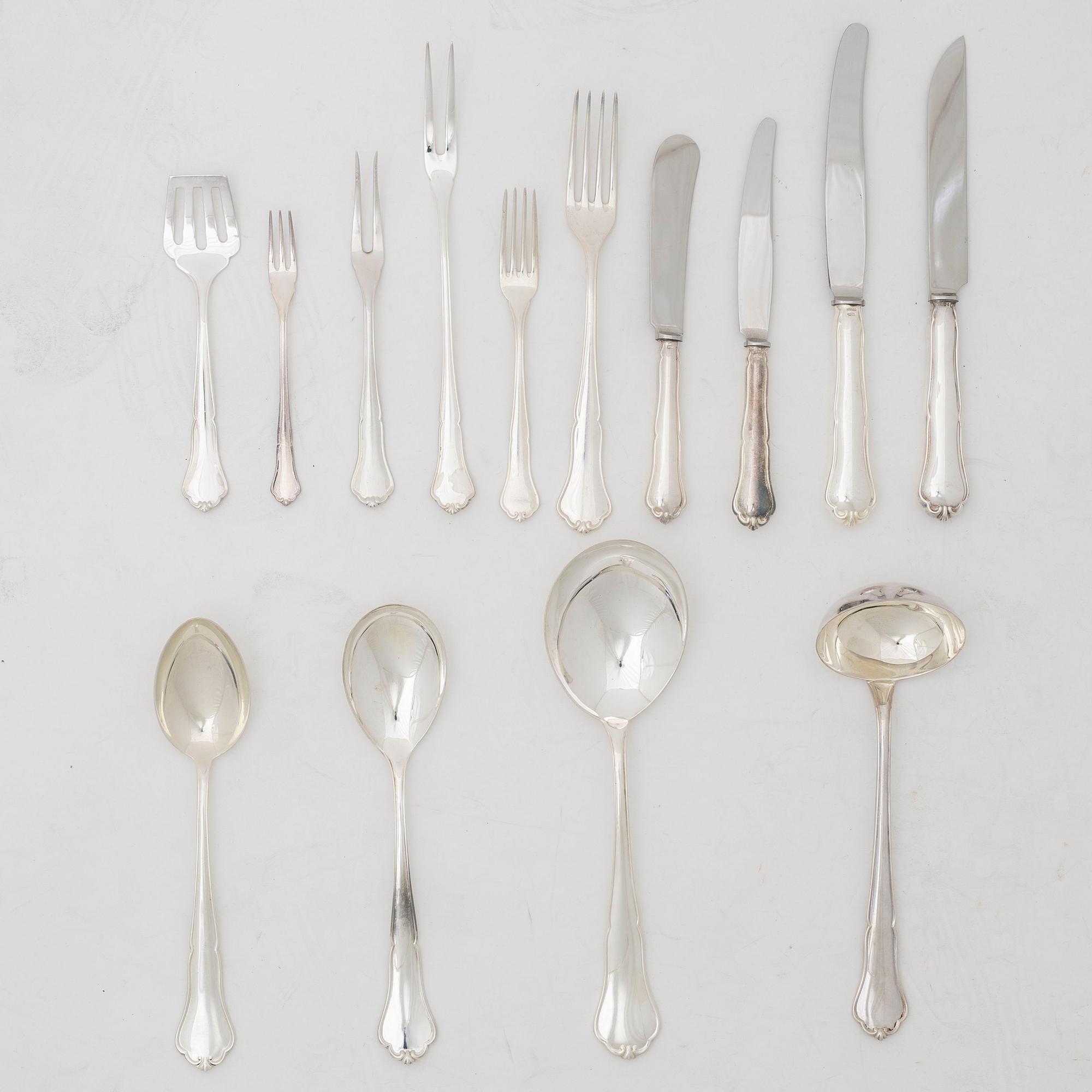 A swedish silver cutlery, 'Viktoria', CG Hallberg, Stockholm.