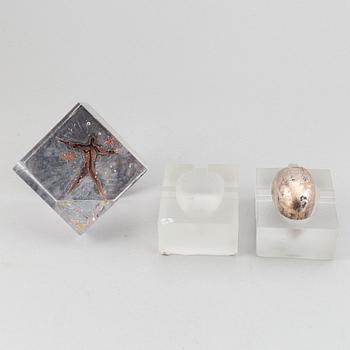 Bertil Vallien, two glass sculptures, Kosta Boda.