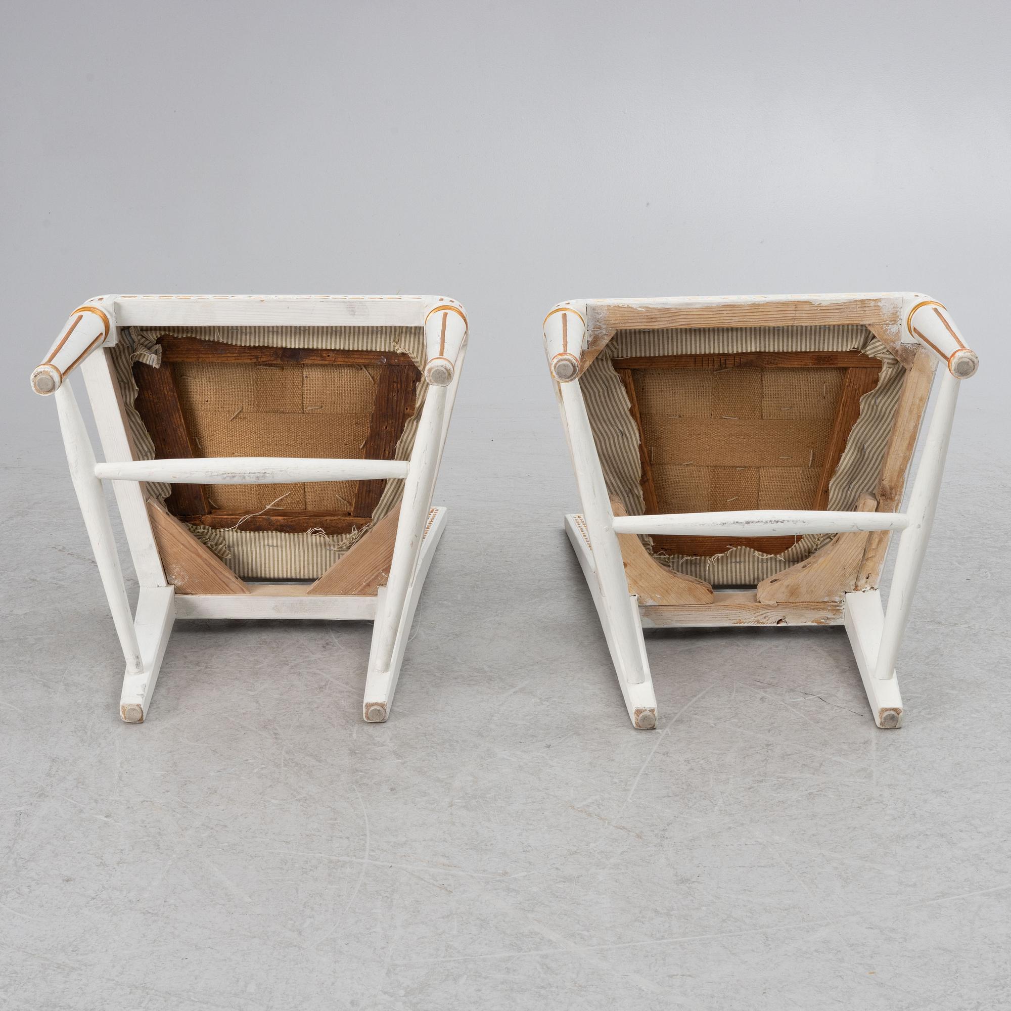 Chairs, a pair, Gustavian style, 19th century.