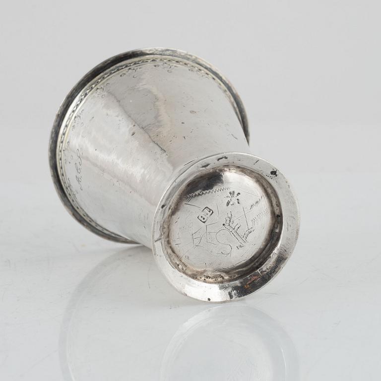 A Swedish 18th Century silver beaker, marks of Thomas Beckman the younger, Örebro  (1727-1759 (1772)).