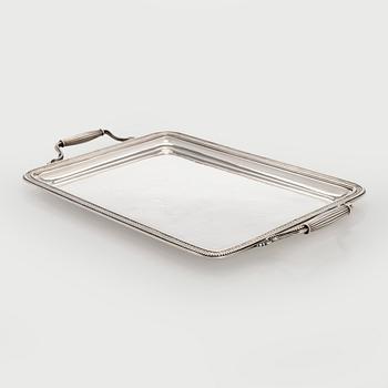 K. Fabergé, a silver tray, Saint Petersburg 1898-1903.