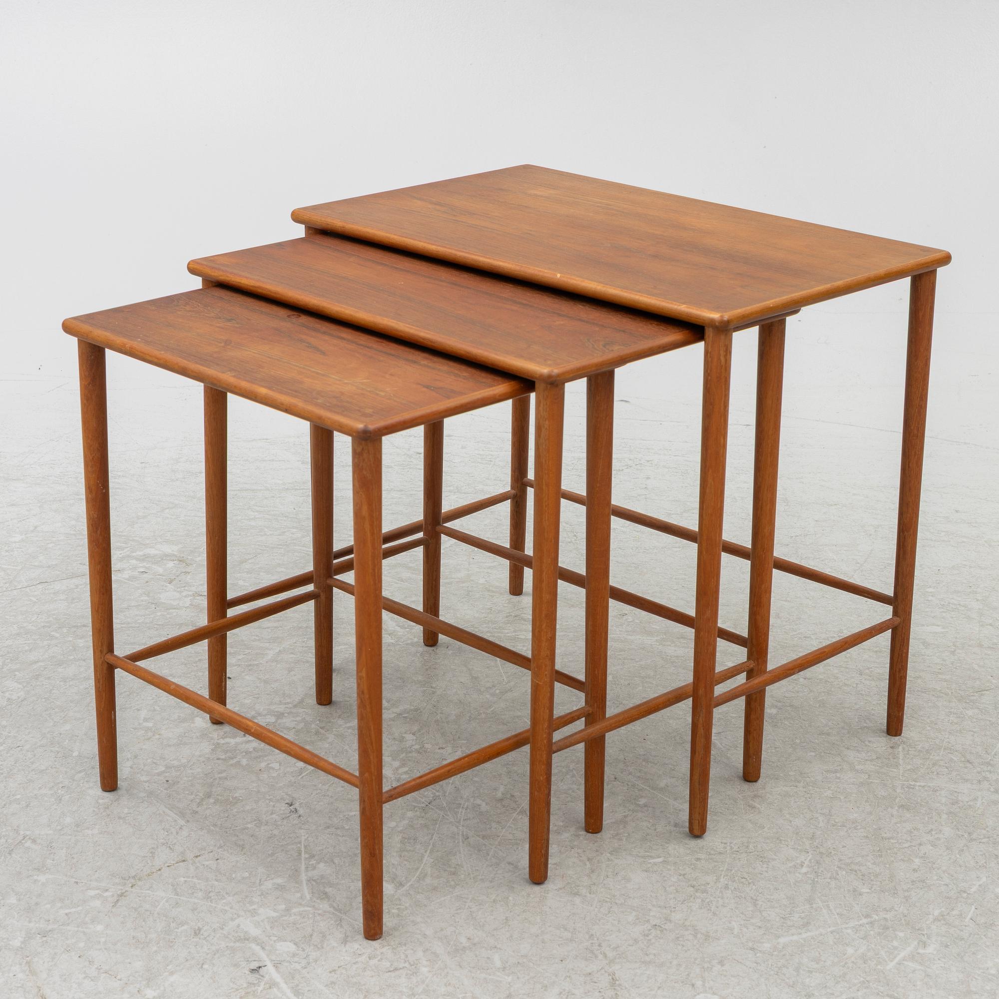 Tea table, 3 pieces, 1950s/60s.