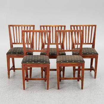 Five chairs, Sweden, 19th century.