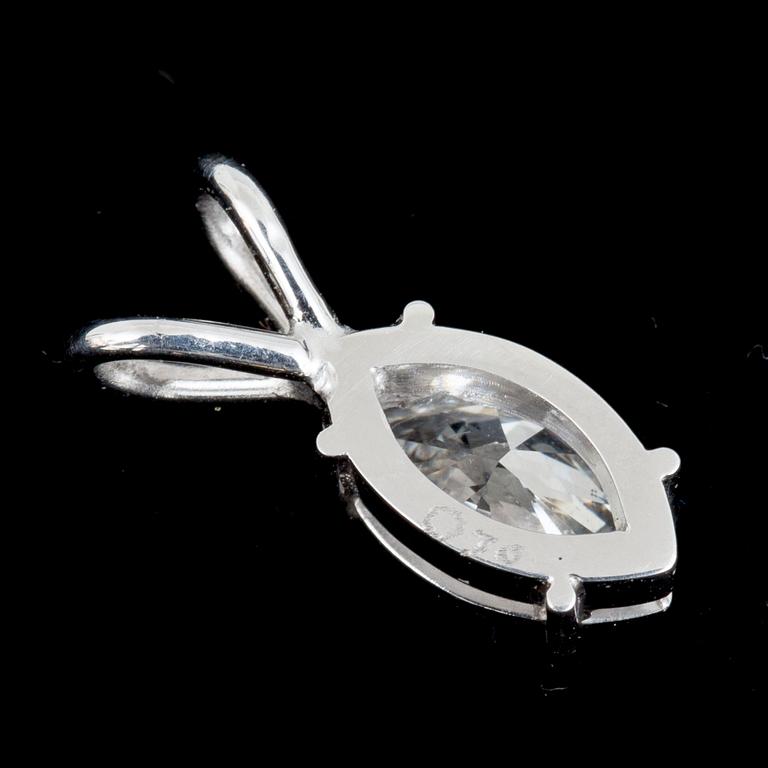 HÄNGE, 18k vitguld med diamant 0,70 ct. Vikt ca 0,8g.
