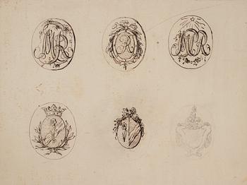 883. Lars Grandel, Study of a monogram "GW".