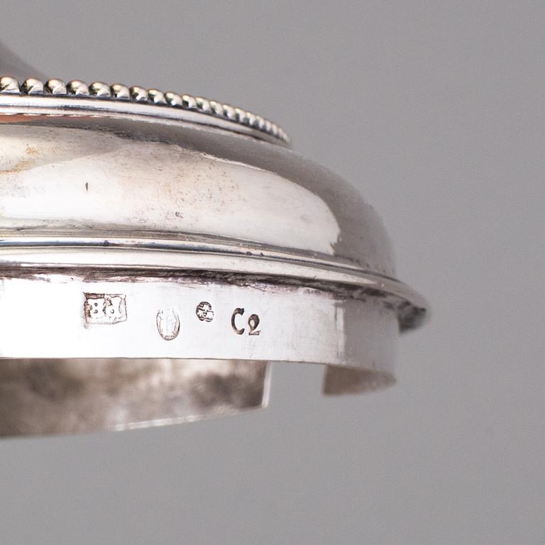 PETTER ENEROTH, Stockholm 1785, sockerskål med lock, silver, gustaviansk.