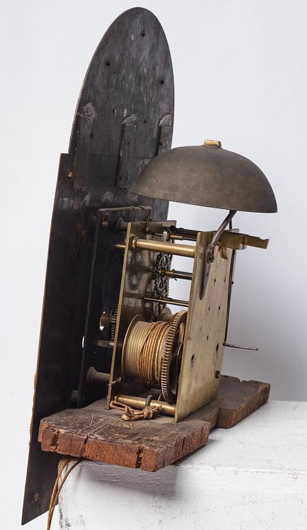 An English 18th century eight-bells longcase clock, dial face marked Collins Wattisfield.