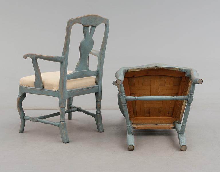 KARMSTOLAR, 1 par, barockstil, 1900-talets första hälft.