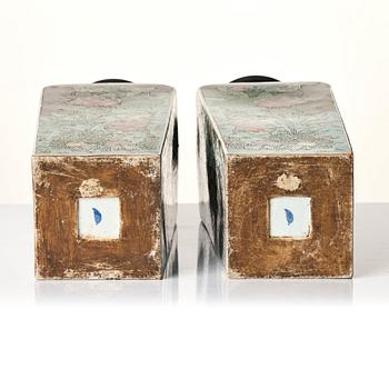 A pair of 'famille noire' vases, Qing dynasty, 19th Century.