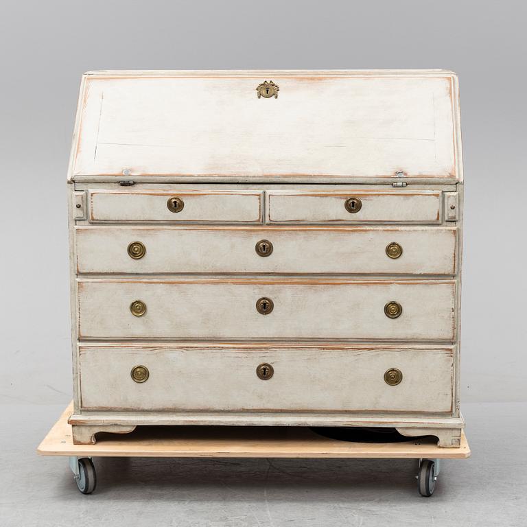 A painted secretaire, 18th Century.