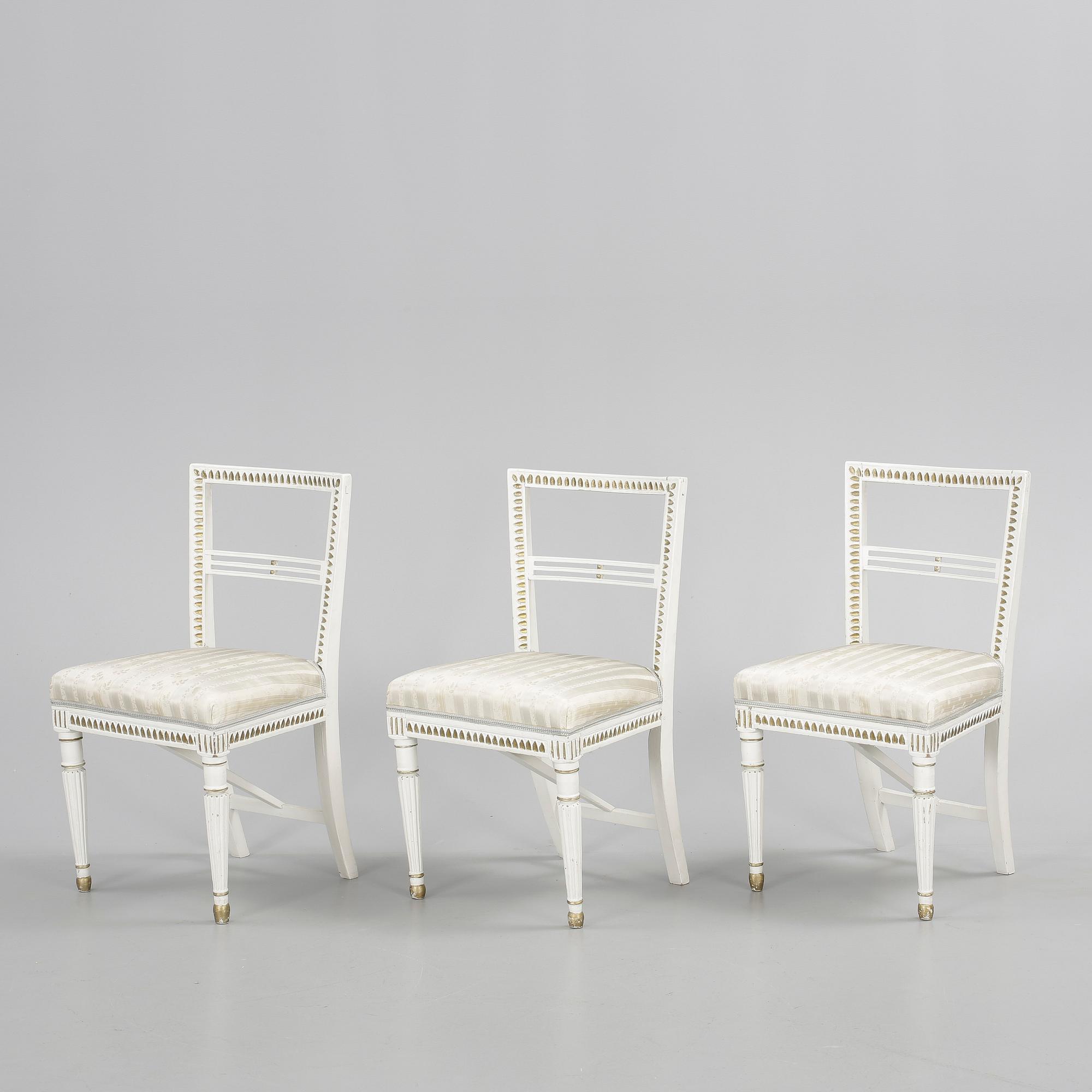 STOLAR, 3 st, gustavianska provinsarbeten, omkring 1800.