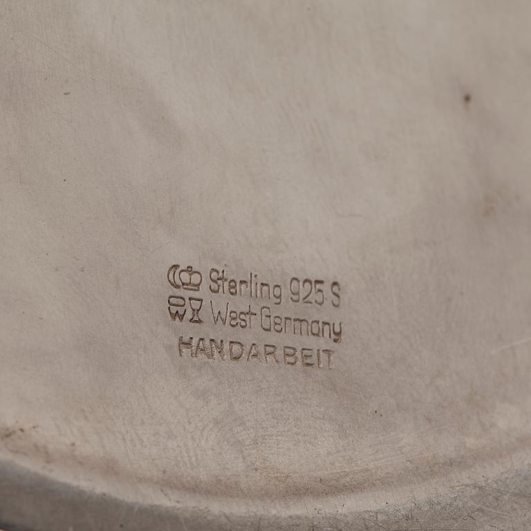 PARTI SILVER, 5 delar, bl a sterlingsilver, Tyskland. 1800 samt 1900-tal. Vikt ca 390 gram.