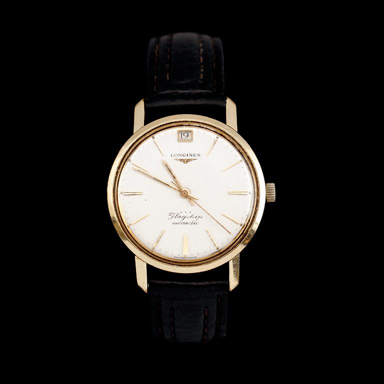 ARMBANDSUR, guld på stål, Longines Flagship, 1900-talets andra hälft.