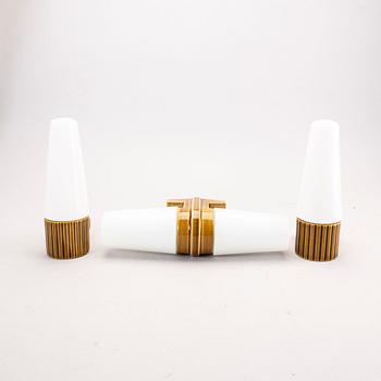 Sigvard Bernadotte, a set of three porcelain wall lamps for IFÖ 1960s.