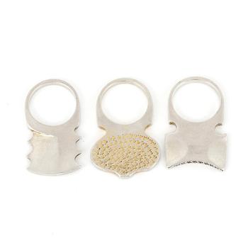 RING, tre delar, silver, Owen & Larsson, Stockholm, 1965. Total vikt ca 29,81 g.
