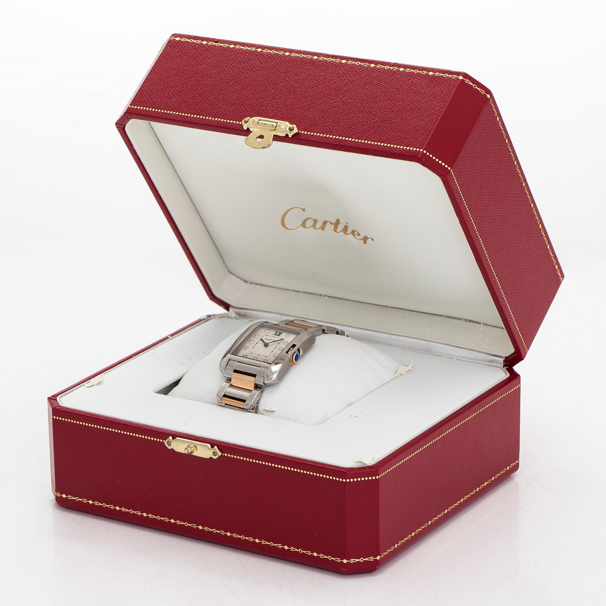 Cartier, Tank Anglaise, rannekello, 26 x 34 mm.