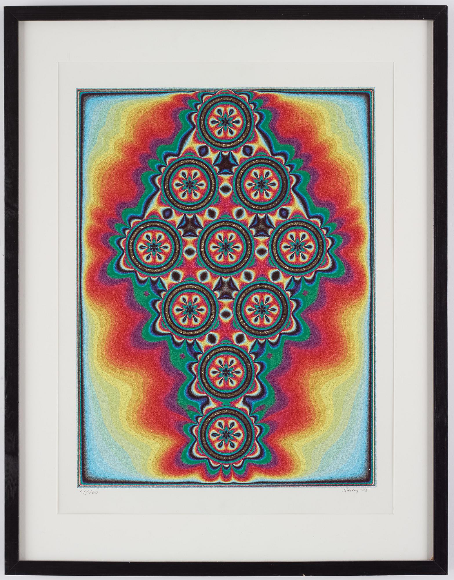 Sture Johannesson, färglitografi med prägling, 2005, signerad 53/160.