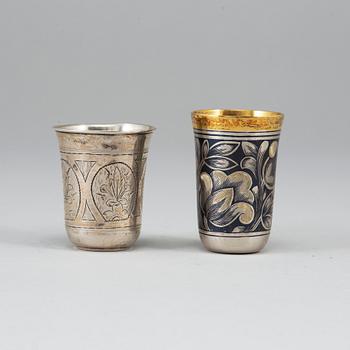 Five Russian silver items, 19th-20th century.