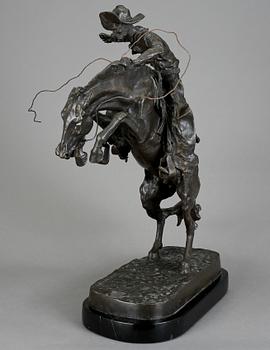 FREDERIC SACKRIDER REMINGTON, efter, skulptur, brons, stämpelsignerad.