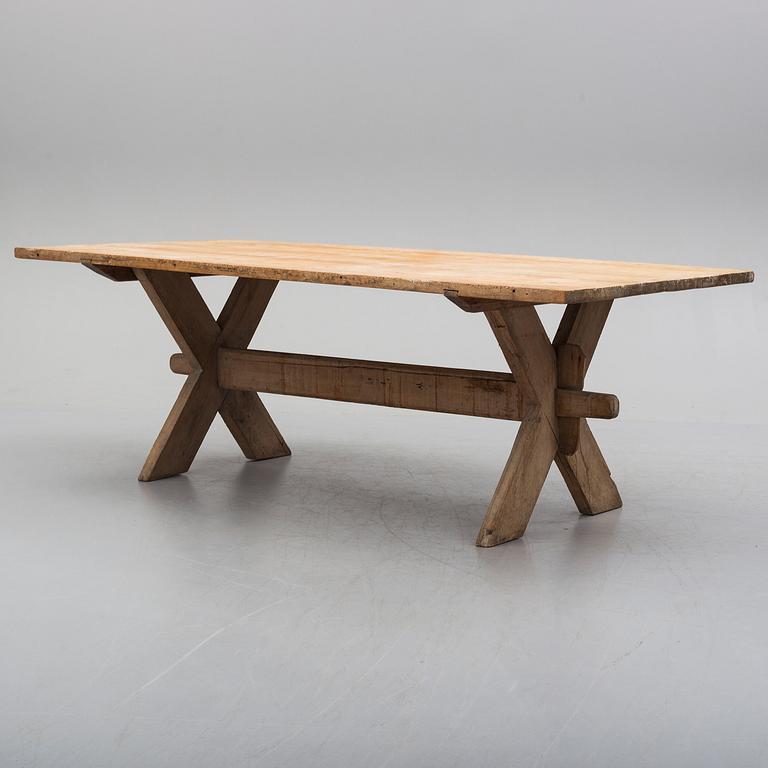 A pine table from Alfta, Häsingland, 19th Century.