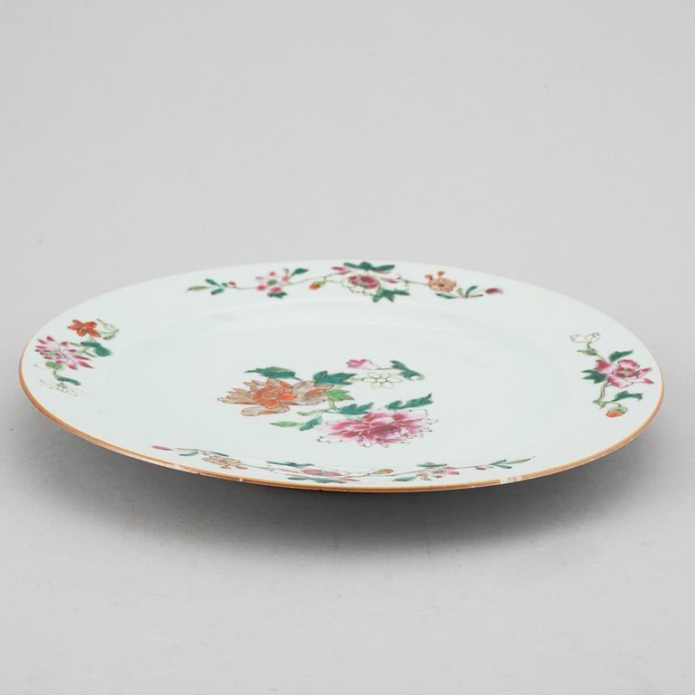 A pair of Famille Rose dishes, Qing dynasty, Qianlong (1735-95).