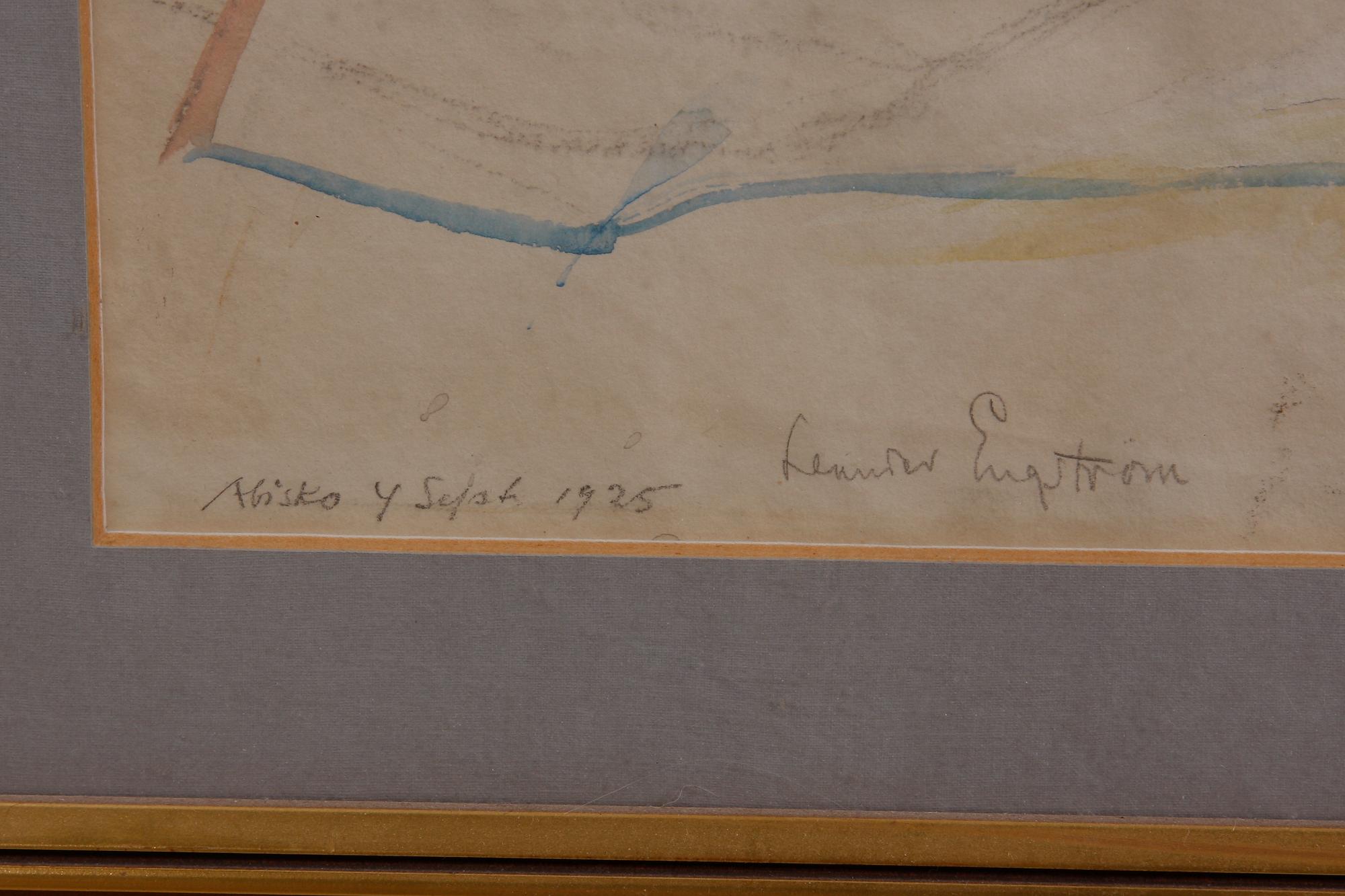ENGSTRÖM, LEANDER, akvarell. Sign och dat Abisko, 1925.