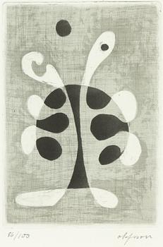 Pierre Olofsson, etchings, 5 pcs, signed and numbered.