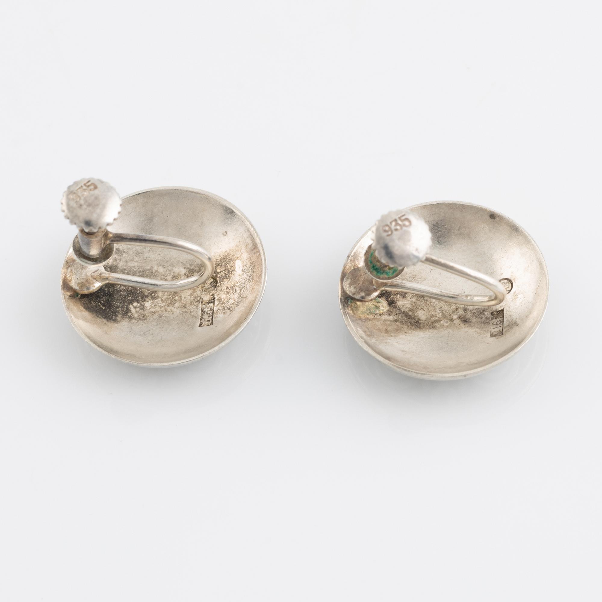 Kalevala Koru, collier "Paradis", and a pair of earrings, "Hannunvaakuna", silver, Finland,