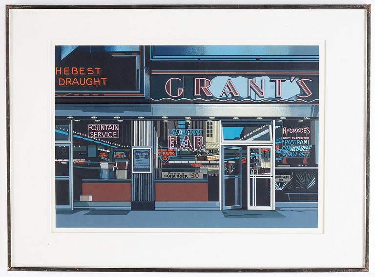 Richard Estes, silkscreen in colours, 1972, signed 58/75.