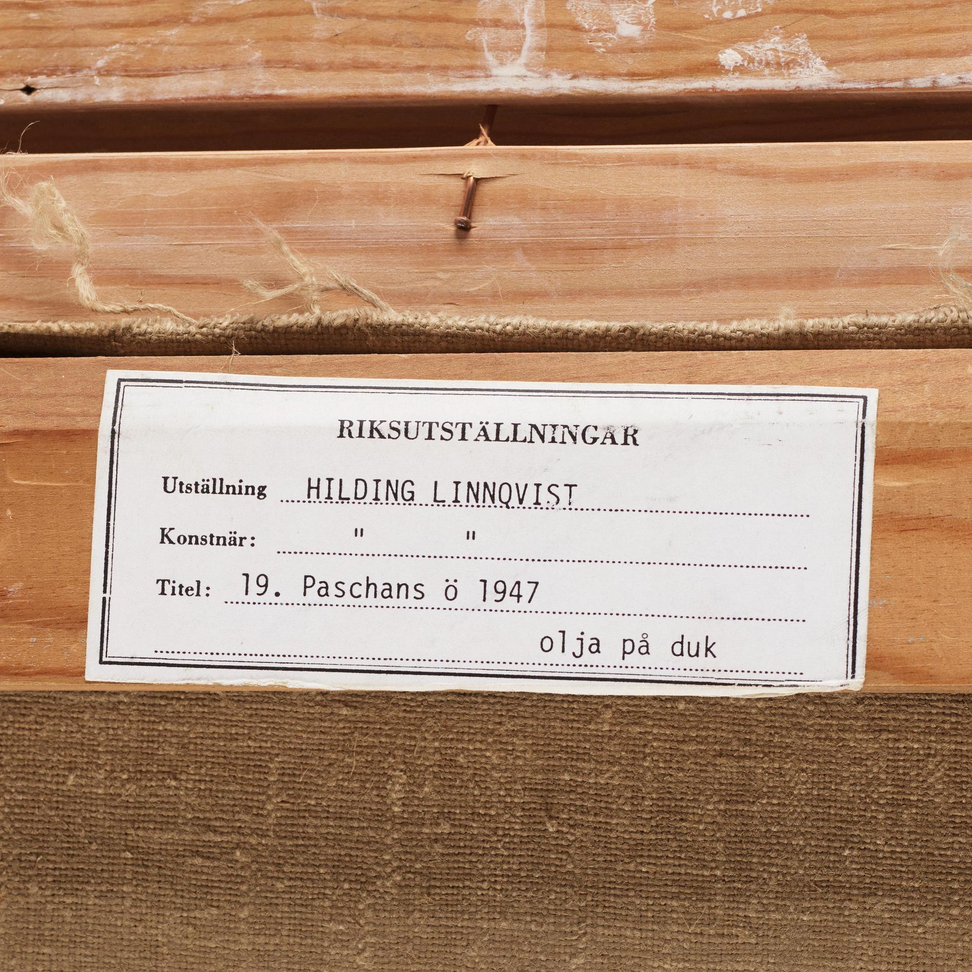 Hilding Linnqvist, "Paschans ö".