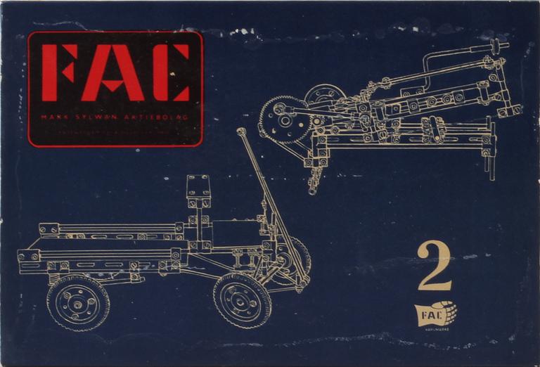 FAC-SYSTEM, 2 lådor samt , Mark Sylwan, Stockholm, 1900-talets andra hälft.