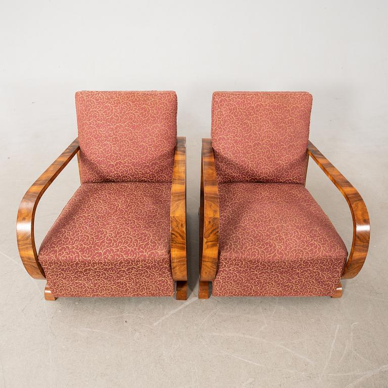 Armchairs, a pair, Art Deco, first half of the 20th century.