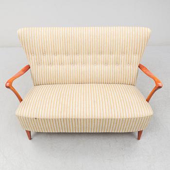 SOFFA SAMT FÅTÖLJER, ett par, 1940-/50-tal.