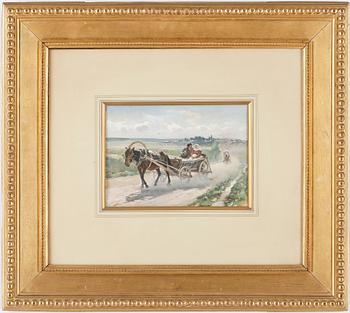 Juljan Falat · JULJAN FALAT, akvarell, sign o dat 1890.
