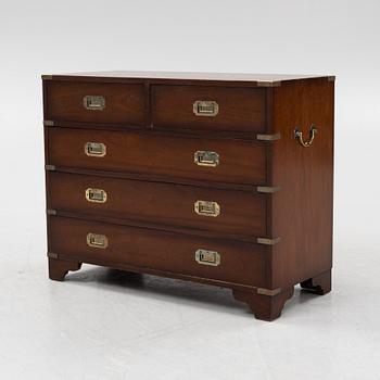 A mahogany dresser with brass corners, second part of the 20th Century.