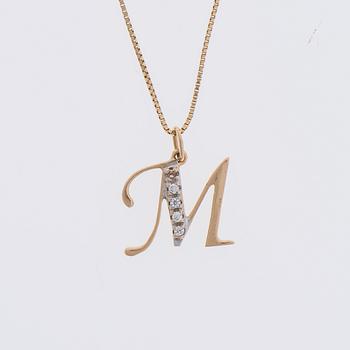 HÄNGE, 14K guld, små diamanter.