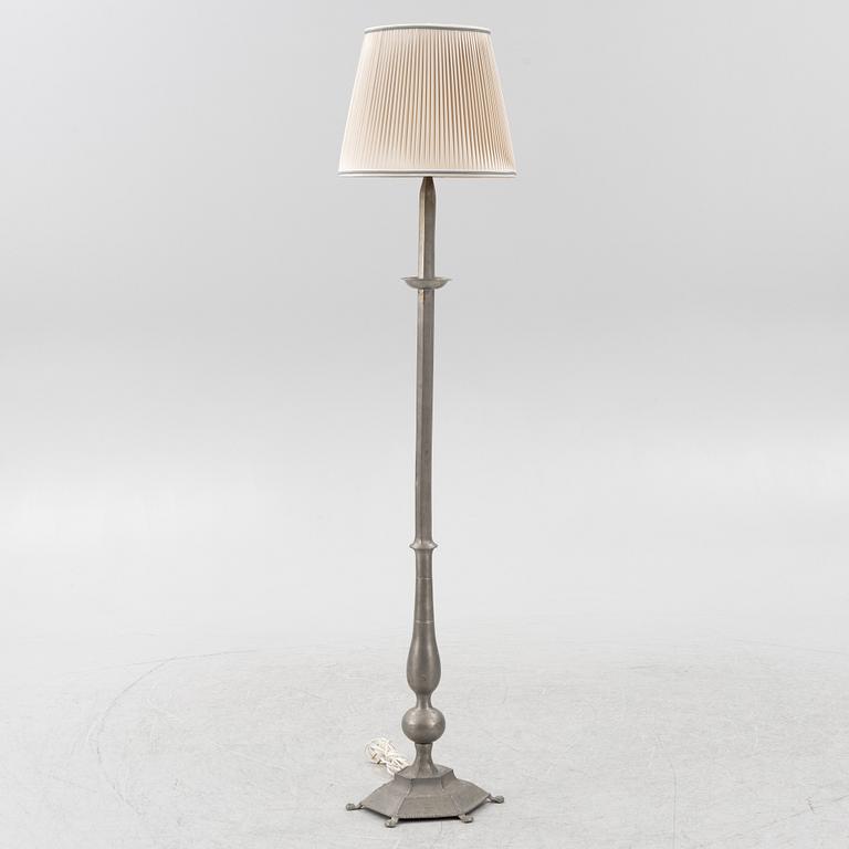 Floor lamp, tin, 1920s-30s.