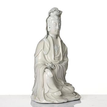 A blanc de chine figure of Guanyin, Qing dynasty, 18th century.
