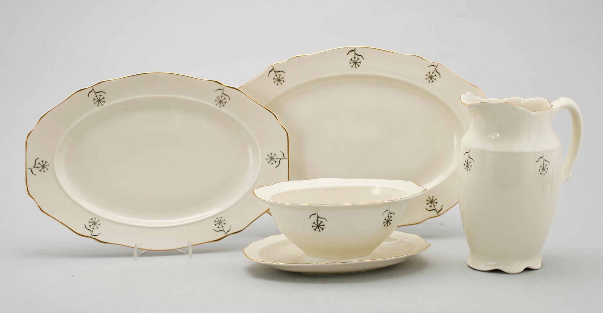 MATSERVIS, 51 del, porslin, Karlskrona, 1930-/1940-tal.