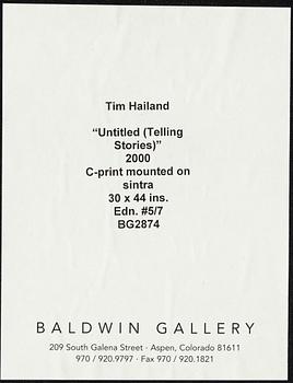 TIM HAILAND, c-print mounted on sintra, 2000, numbered 5/7.