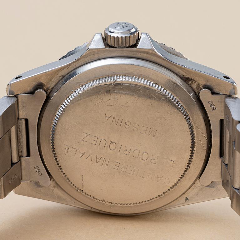 Rolex, Submariner, "Underline, Gilt, Swiss only, Pointed crown guards", "Proveniens Rodriquez Messina", ca 1963.