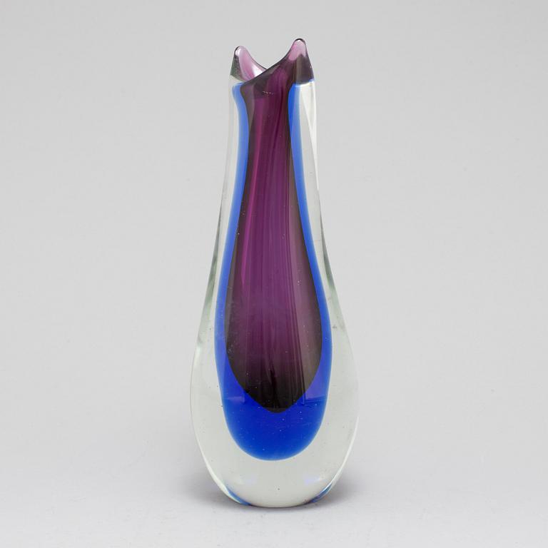 a Italian glass vase, probably Flavio Poli, 20th century.