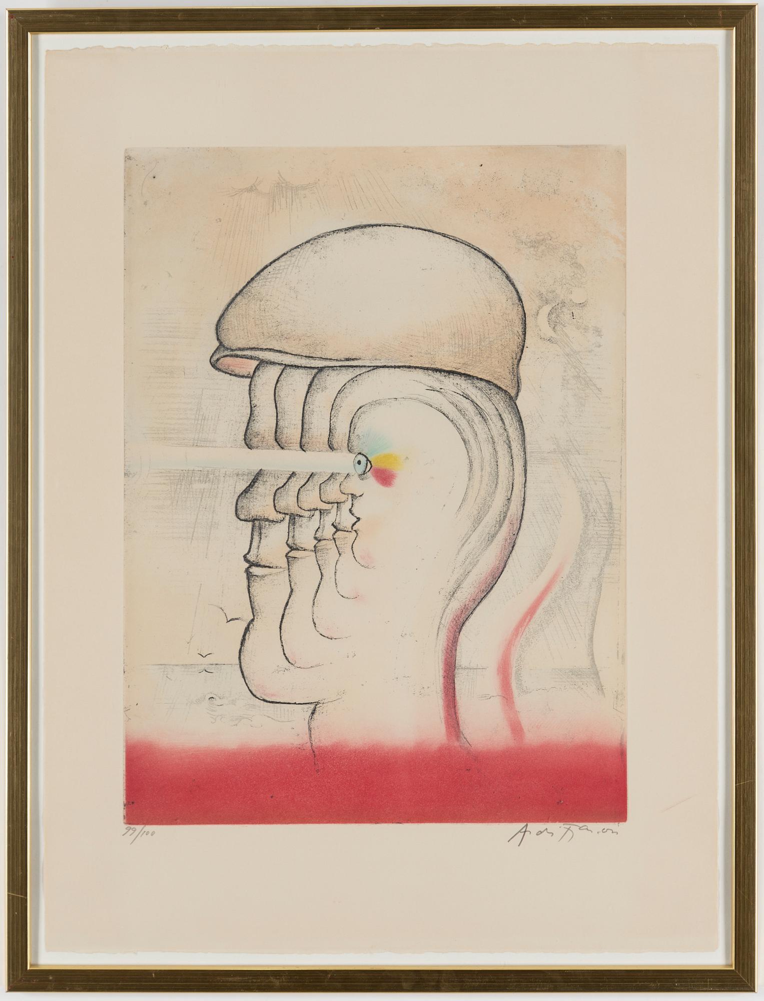 ANDRÉ FRANÇOIS, färgetsning. Signerad och numrerad 99/100.