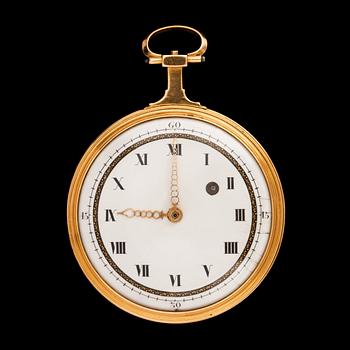 1429. A gold verge pocket watch, early 19th cemtury.