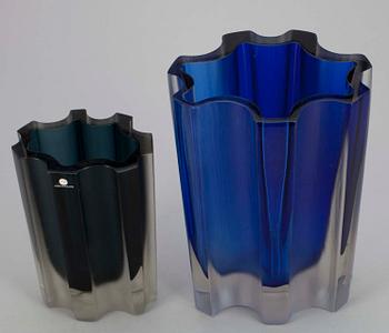VASER, 2 st, glas Tapio Wirkkala, Iittala.